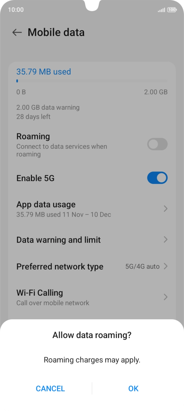 If you turn on the function, press OK.