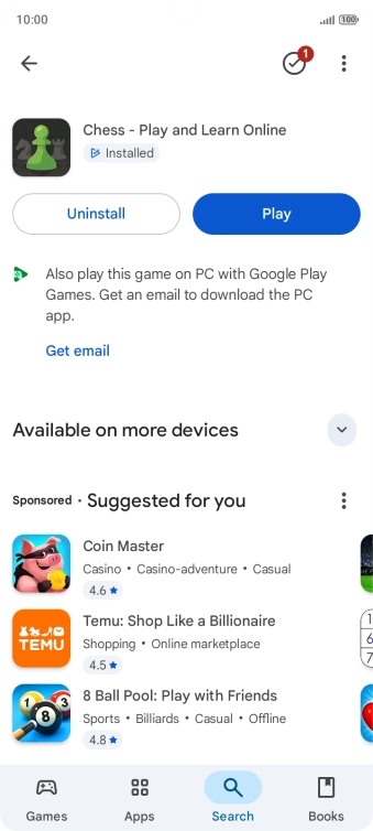 Slide your finger upwards starting from the bottom of the screen to return to the home screen.