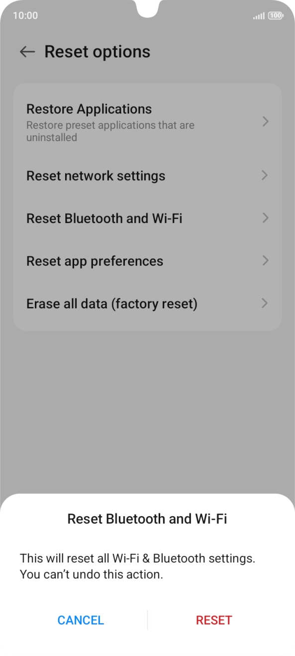 Press RESET. Press RESET.