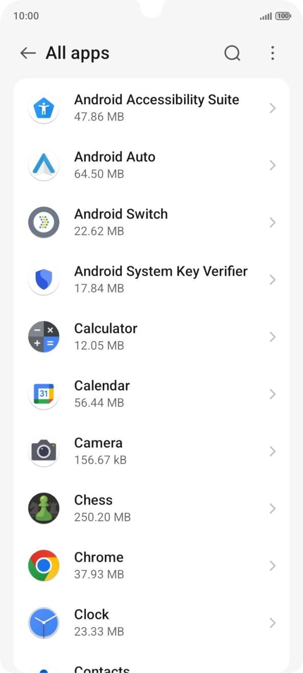 Press the required app.