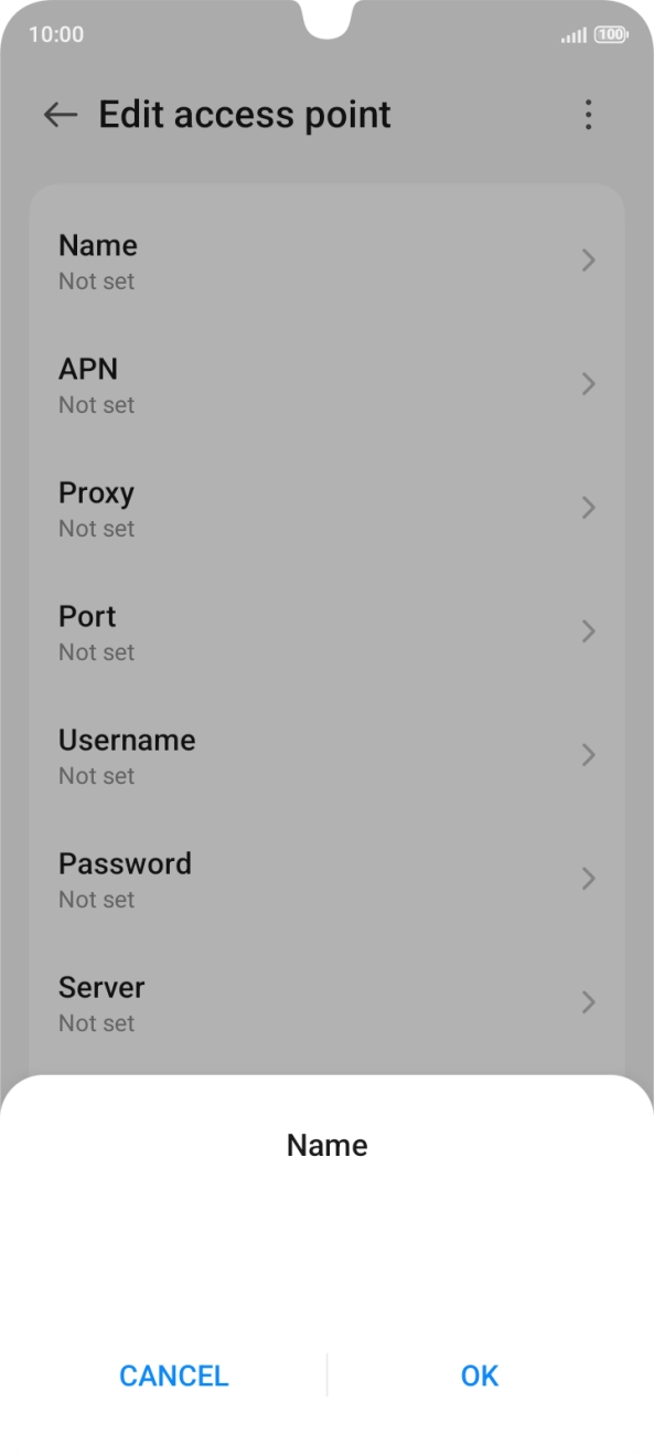 Key in Telstra Internet and press OK. Key in Telstra Internet and press OK.
