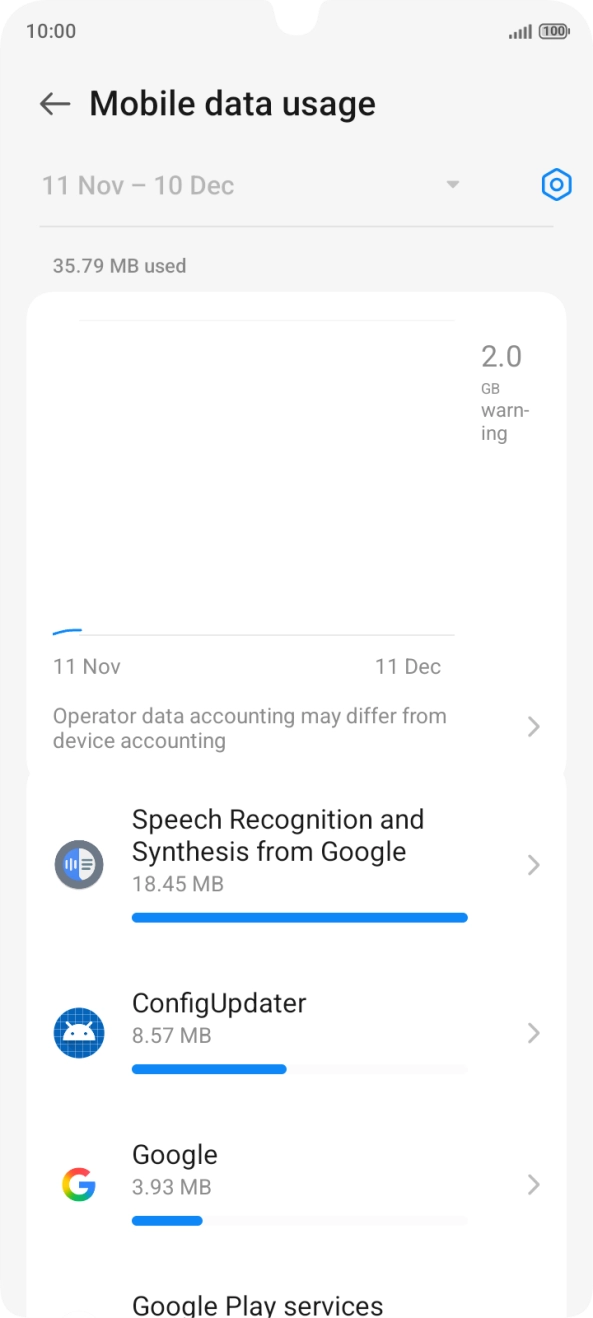 The total data usage is displayed.