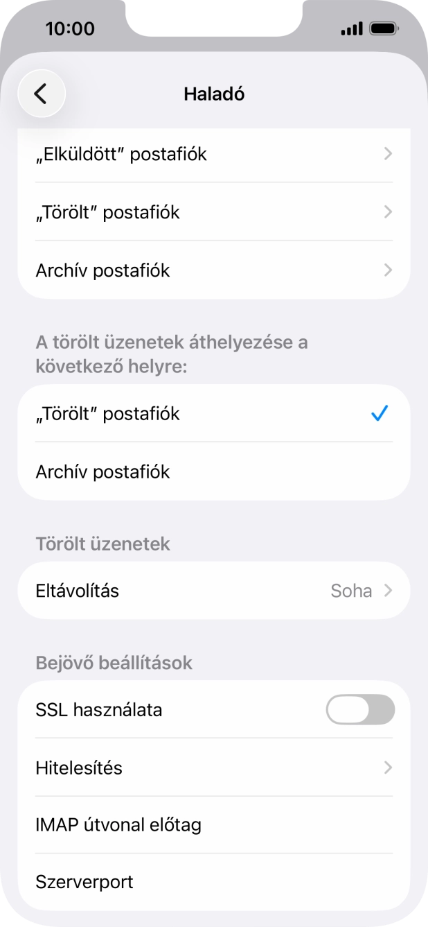 Kattints az „SSL használata” melletti csúszkára a funkció bekapcsolásához.