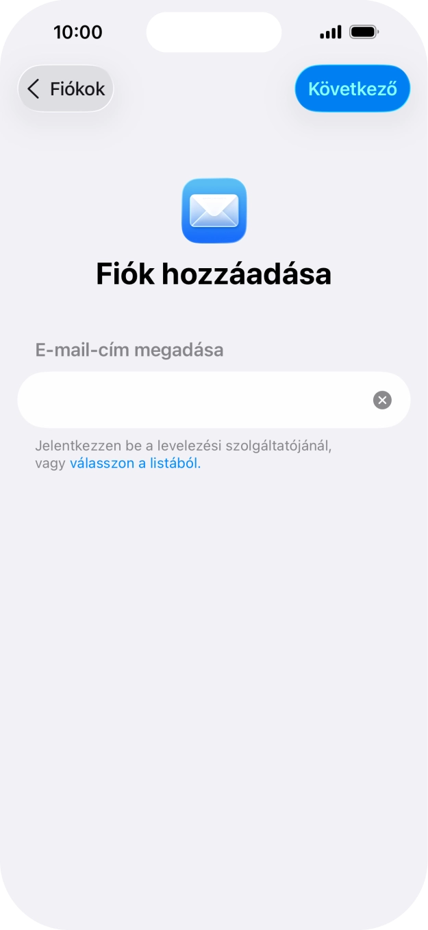 Válaszd a Következő lehetőséget.