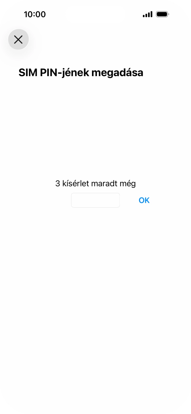 Amennyiben a SIM-kártyád zárolva van, írd be a PIN-kódodat, és válaszd az OK lehetőséget.