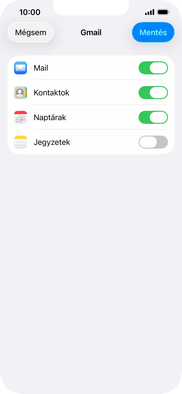 Amennyiben a kijelzőn ez a képernyőkép látható, az e-mail-fiókodat felismerte a rendszer, és automatikusan beállította. Kövesd a képernyőn megjelenő utasításokat további adatok csatolásához, és fejezd be az új fiók létrehozását.