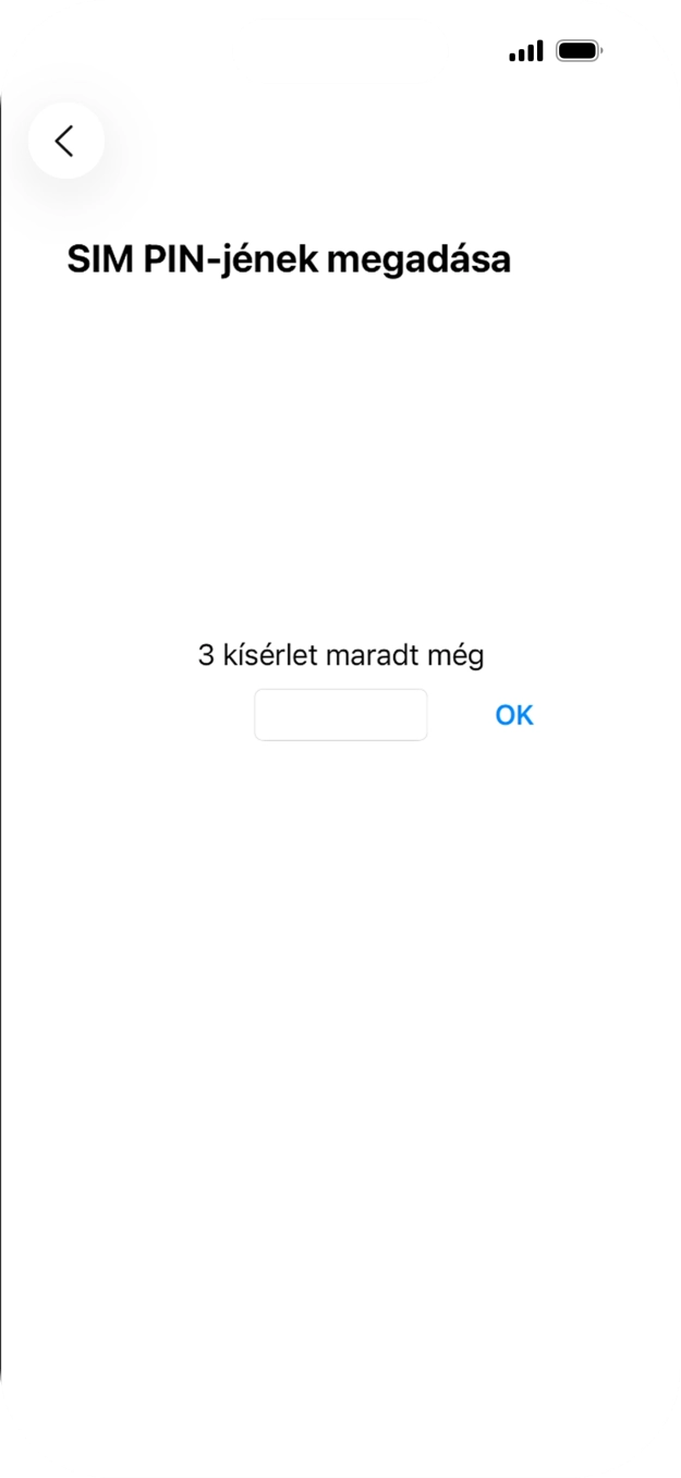 Amennyiben a SIM-kártyád zárolva van, írd be a PIN-kódodat, és válaszd az OK lehetőséget.