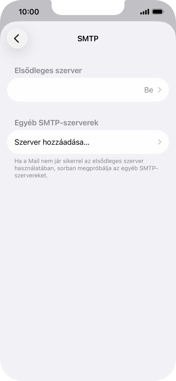 Kattints az „Elsődleges szerver” alatti mezőre.