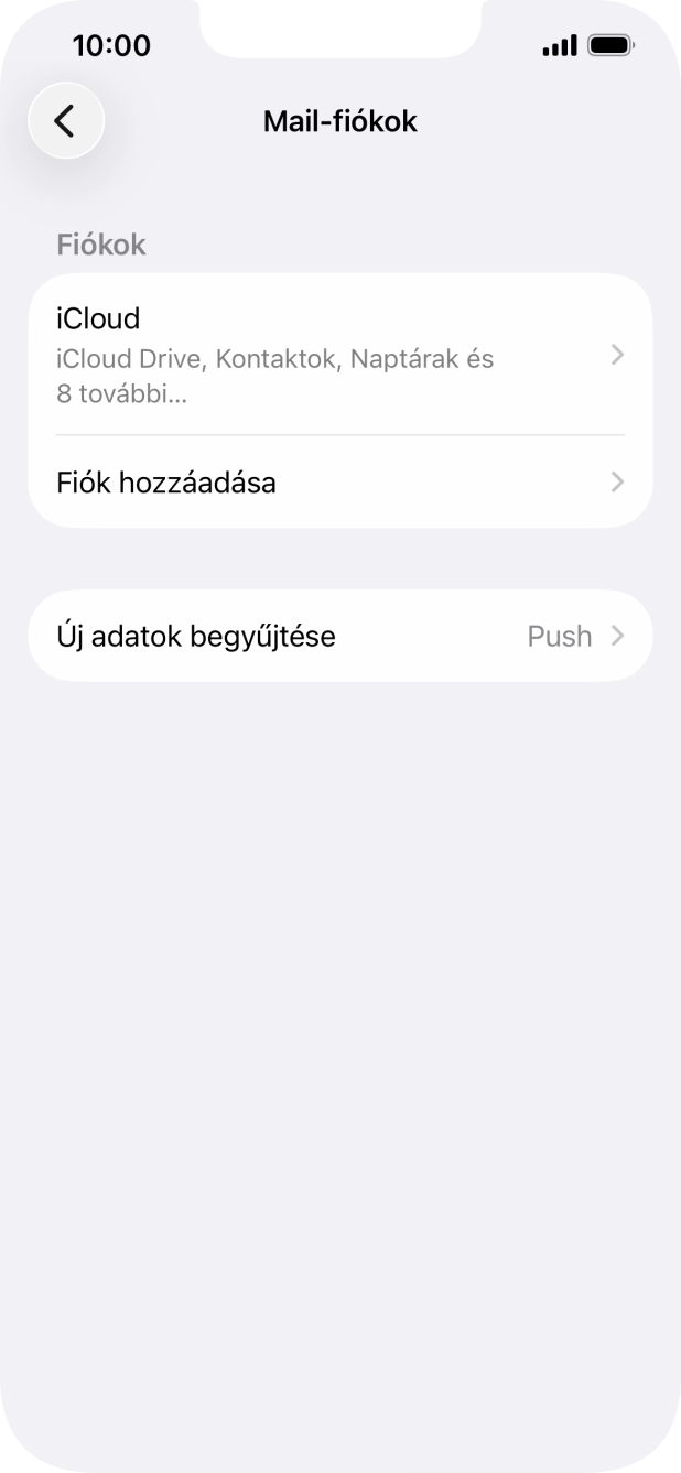 Válaszd a Fiók hozzáadása lehetőséget.