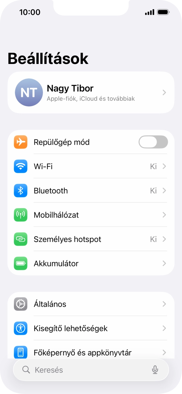 Válaszd a Mobihálózat lehetőséget.