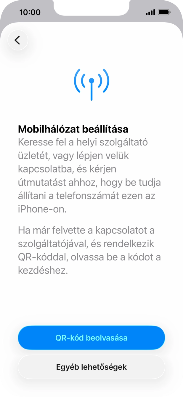 Válaszd a QR-kód beolvasása lehetőséget.