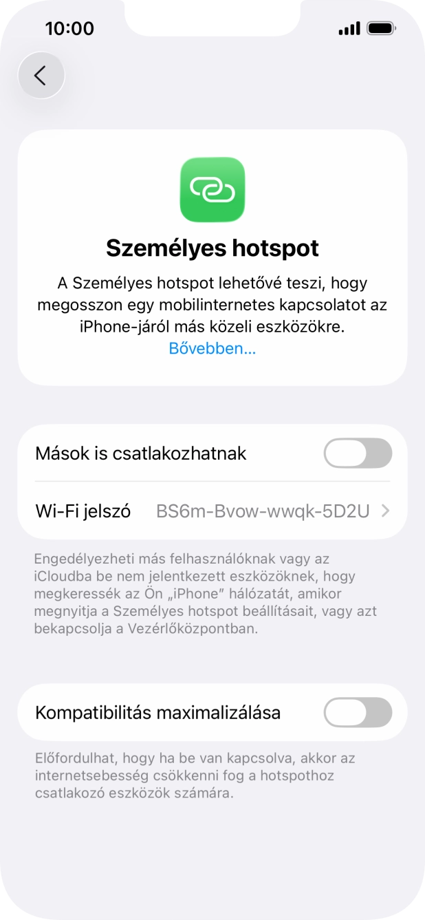 Kattints a Wi-Fi jelszó mezőre, és írd be a kívánt jelszót.