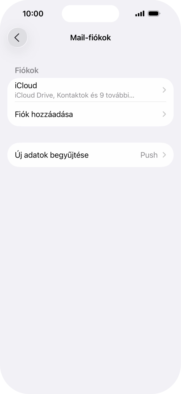 Válaszd a Fiók hozzáadása lehetőséget.