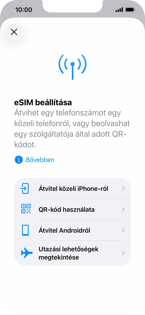 Válaszd a QR-kód használata lehetőséget.
