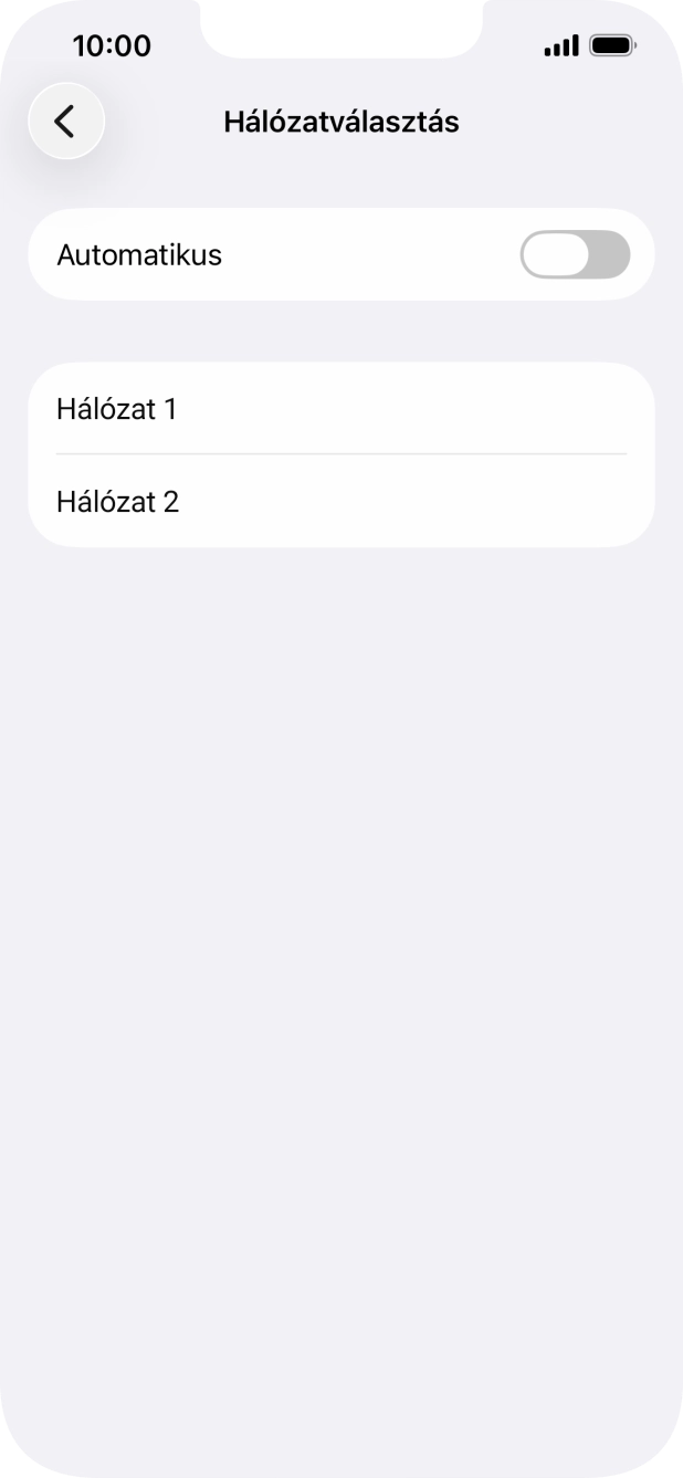Ha kikapcsolod a funkciót, válaszd a kívánt hálózatot.