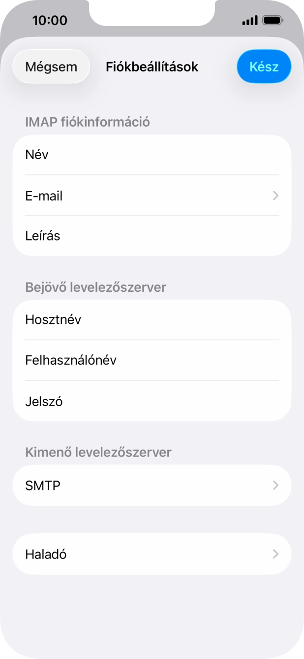 Válaszd az SMTP lehetőséget.