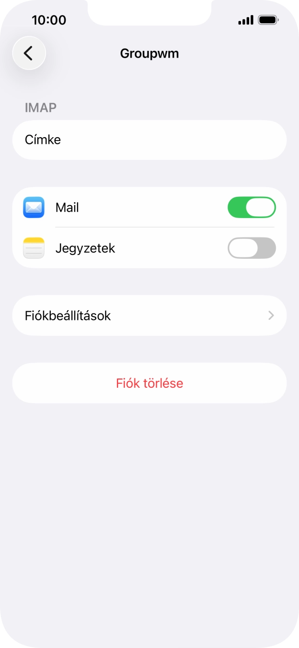Válaszd a Fiókbeállítások lehetőséget.