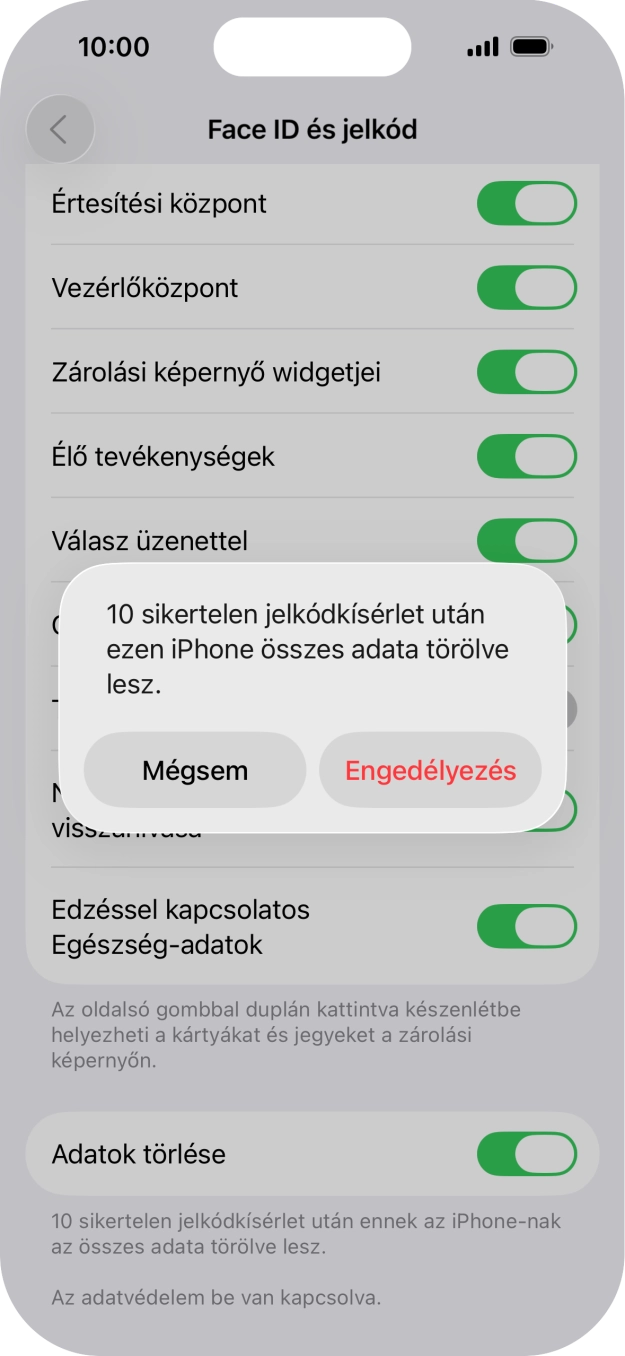 Ha bekapcsolod a funkciót, válaszd az Engedélyezés lehetőséget.