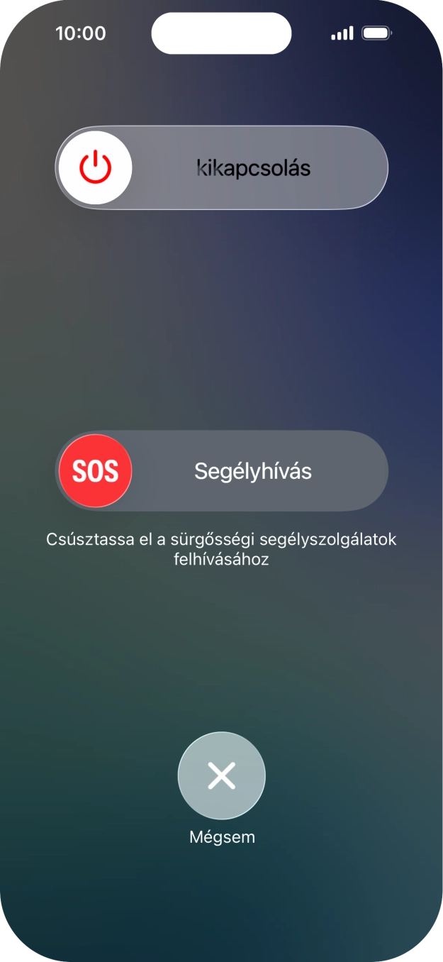 Kattints a kikapcsolás ikonra, és húzd az ikont jobbra.