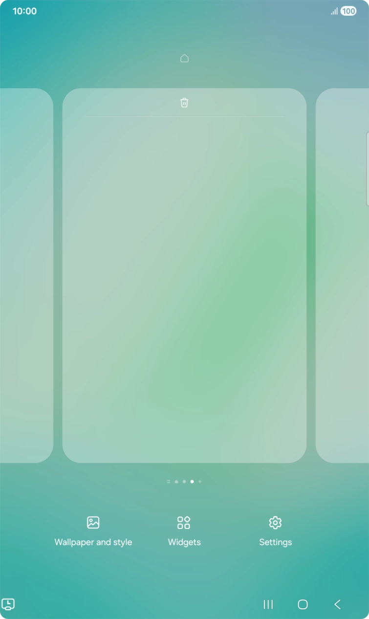 Press the remove icon to remove the home screen page.