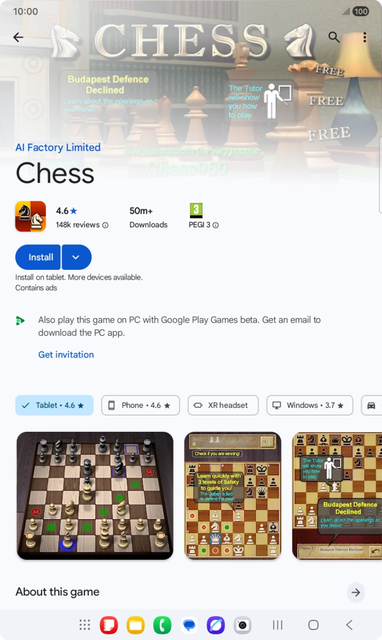 Press Install and follow the instructions on the screen to install the app.