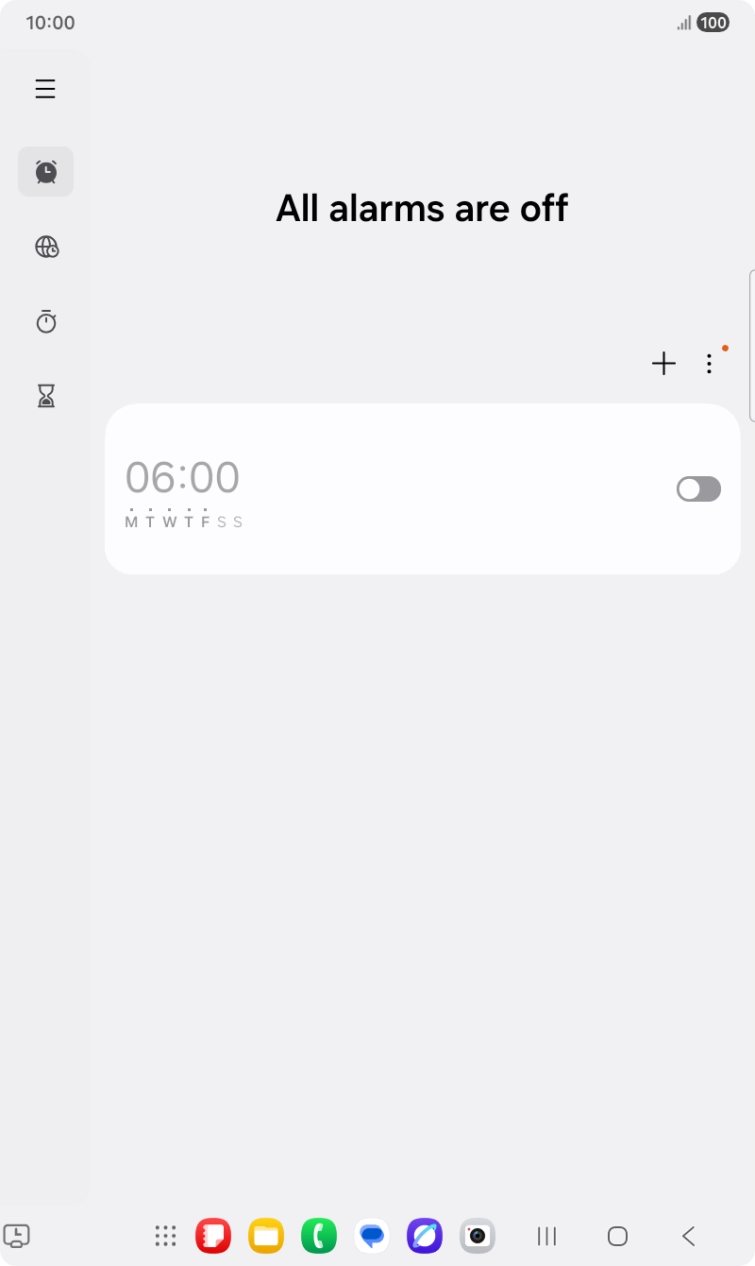 Press the set new alarm icon.