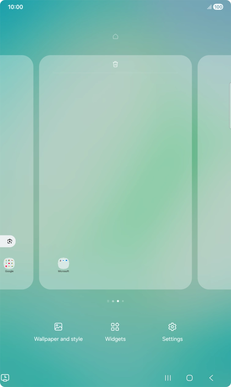 Press the required setting and follow the instructions on the screen to personalise the appearance of the home screen.