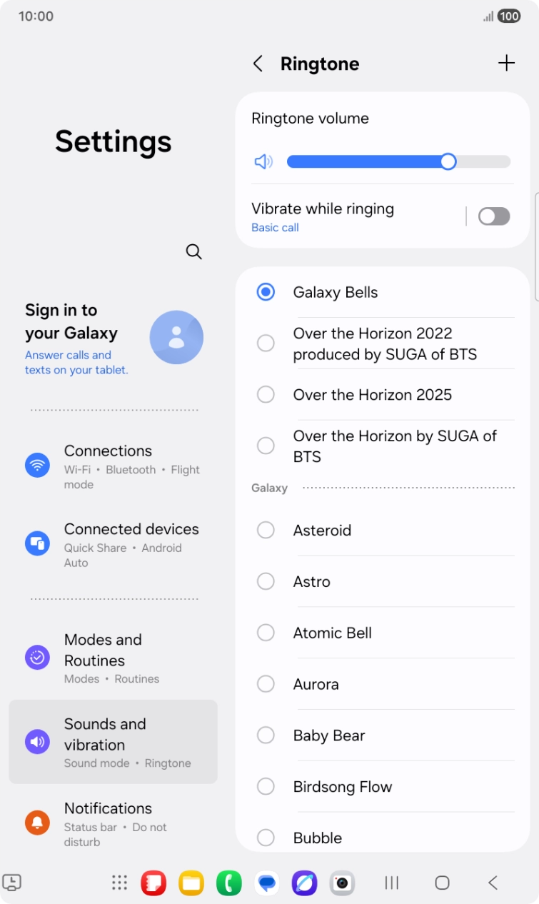 Press the required ringtones to hear them.