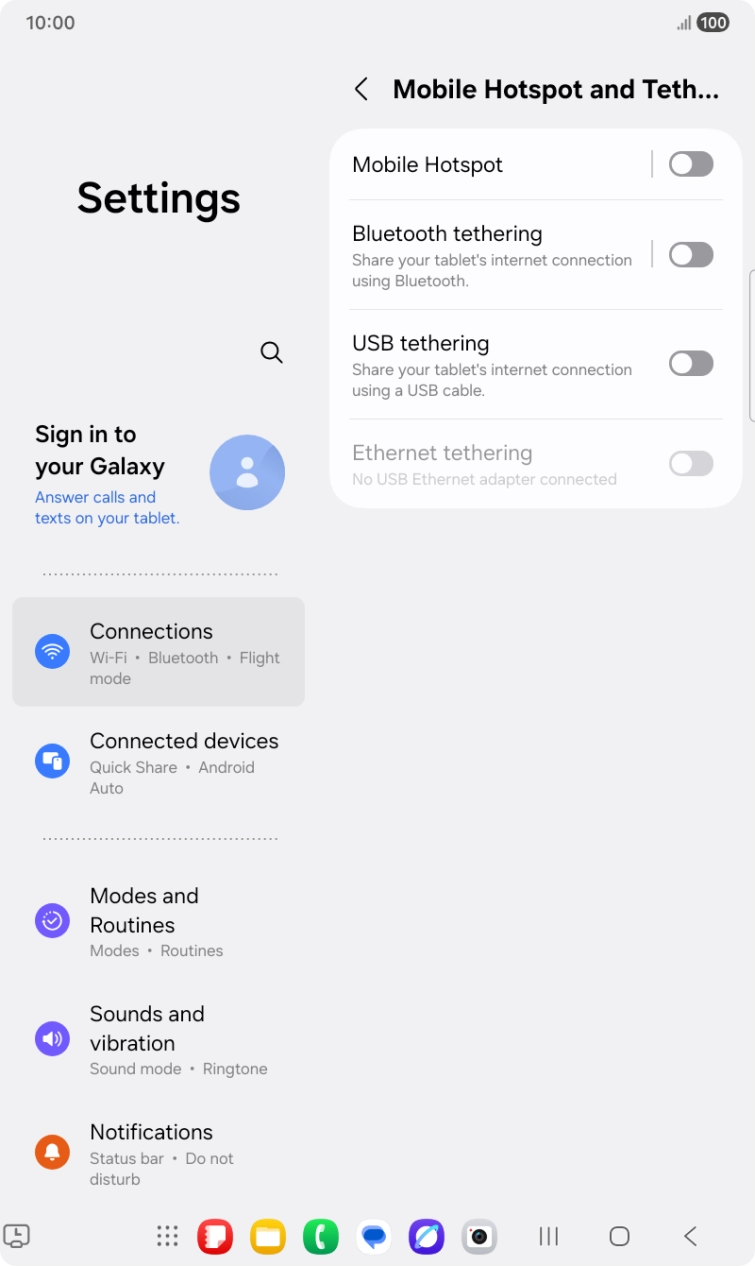 Press Mobile Hotspot.