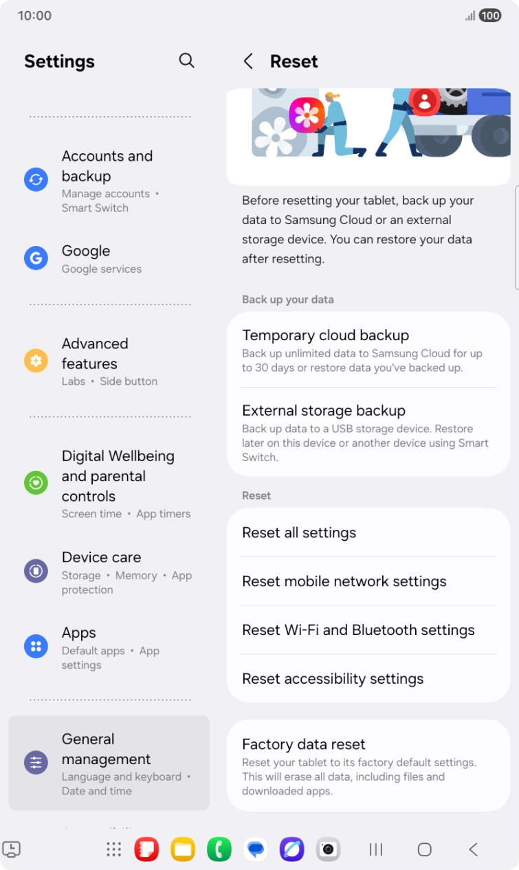 Press Reset mobile network settings.