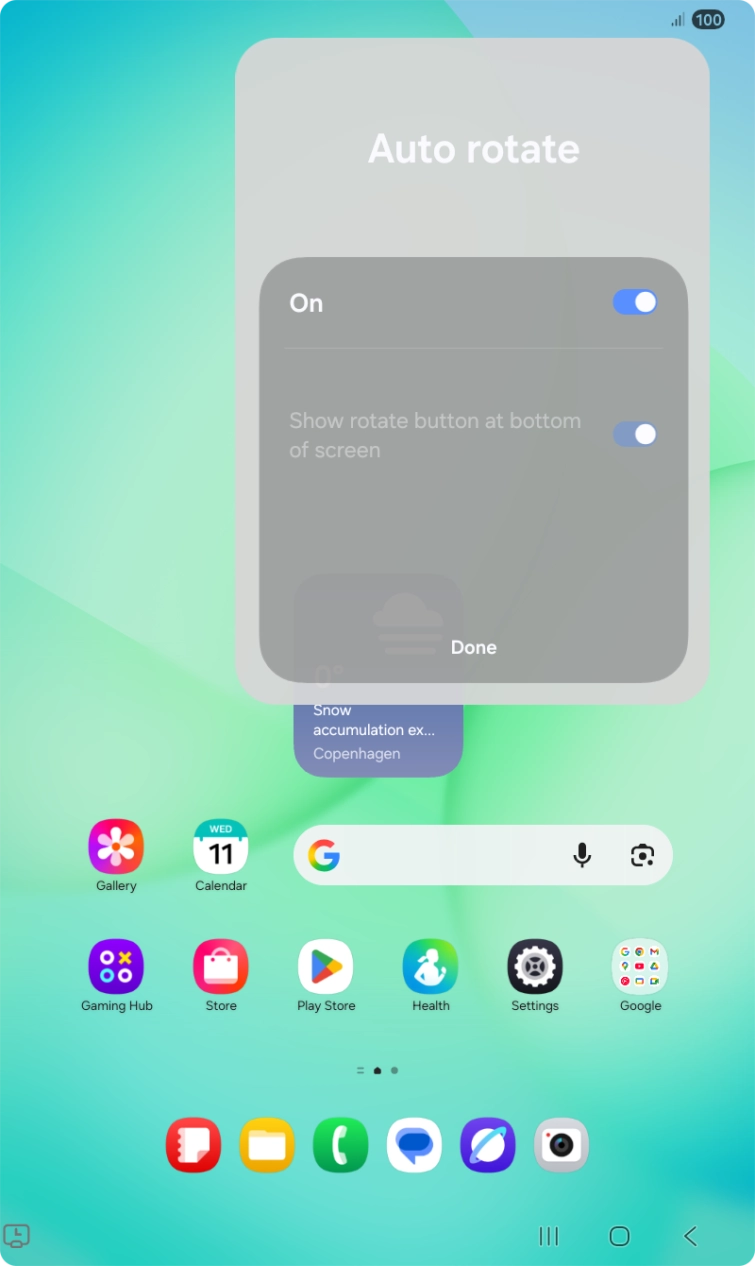 Press the indicators next to the required settings to turn them on or off.