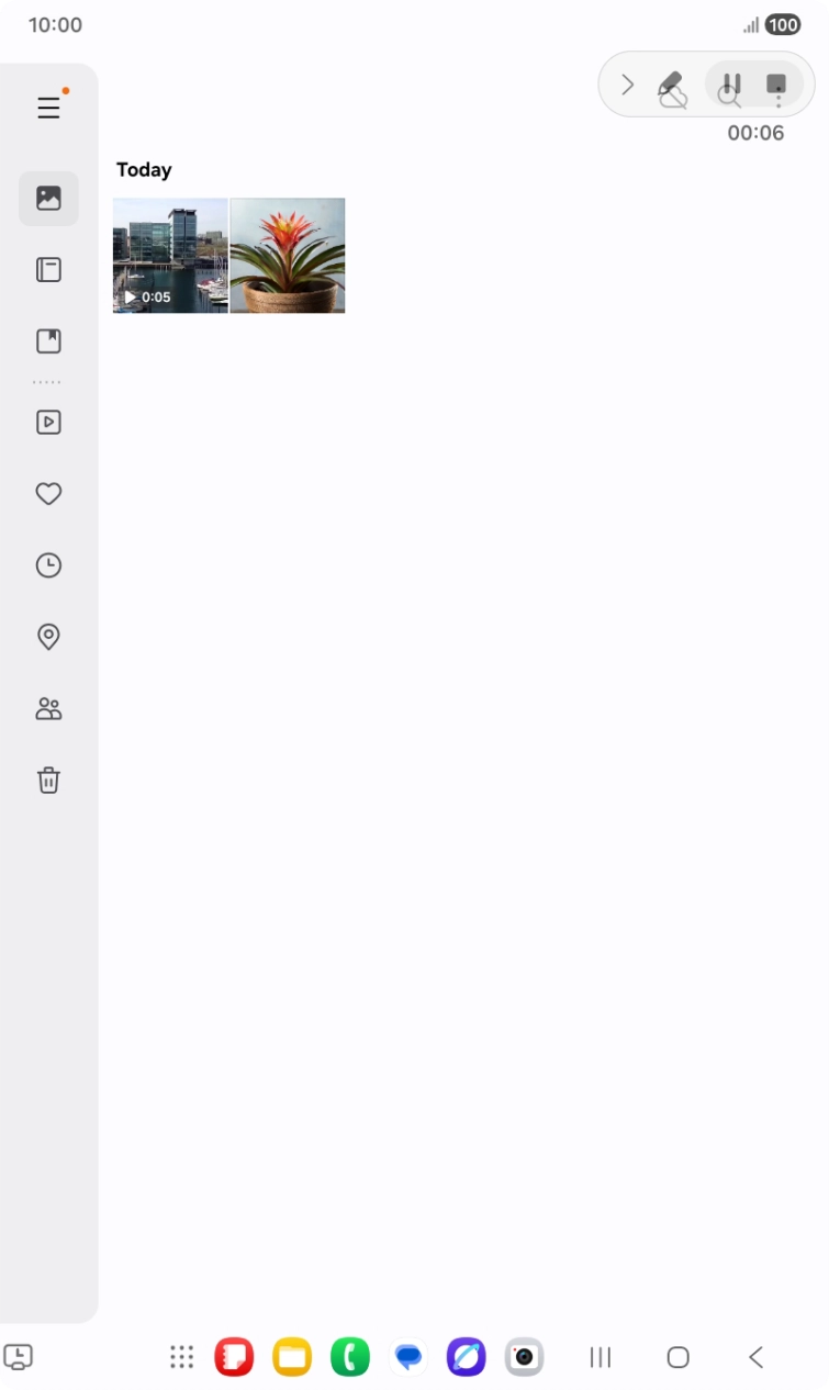 Press the stop icon to stop the recording.