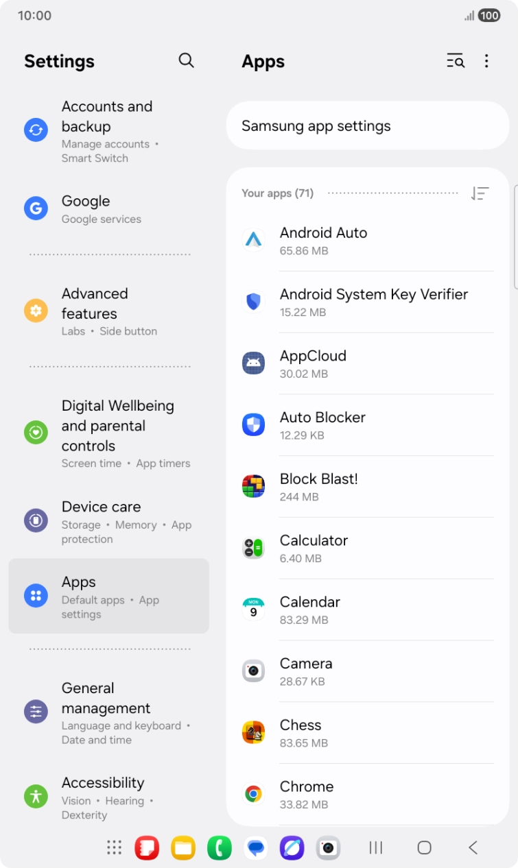 Press the required app.