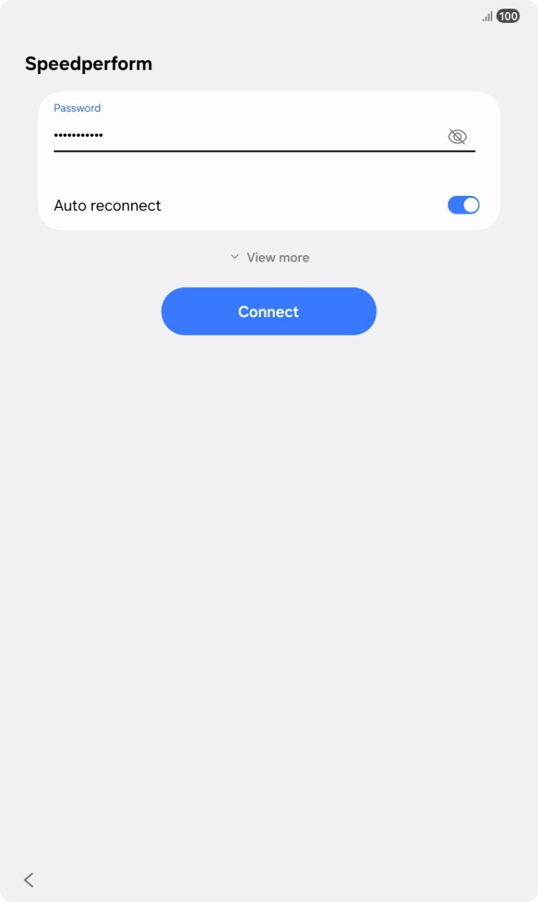 Key in the password for the WiFi network and press Connect.