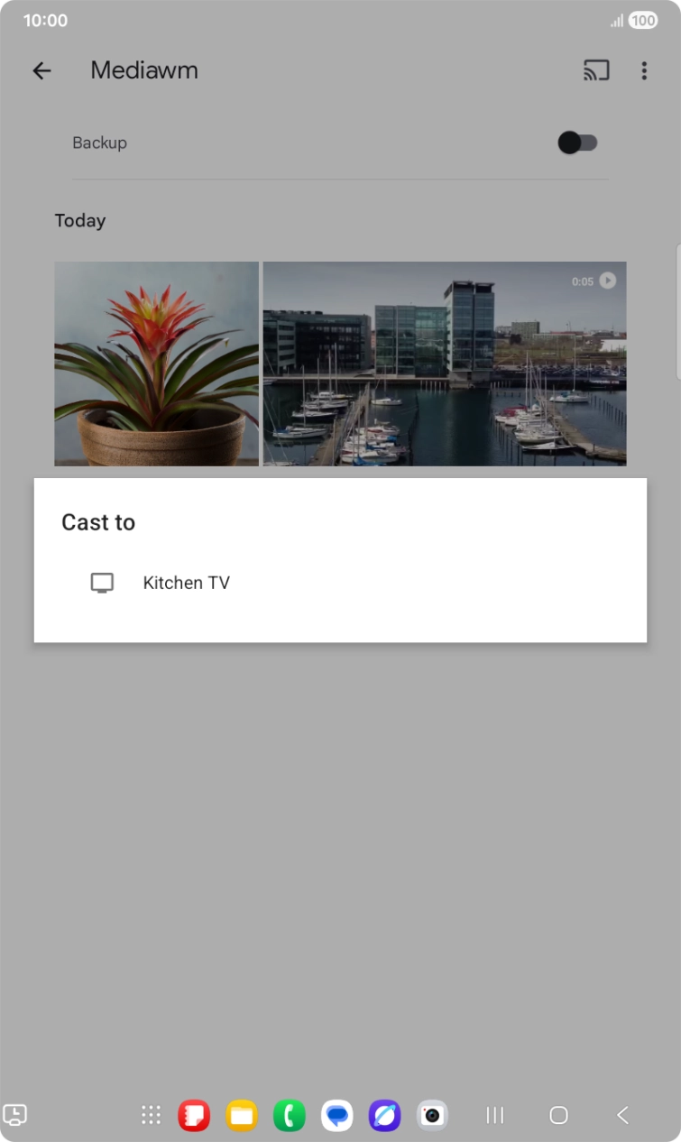 Press the required device.