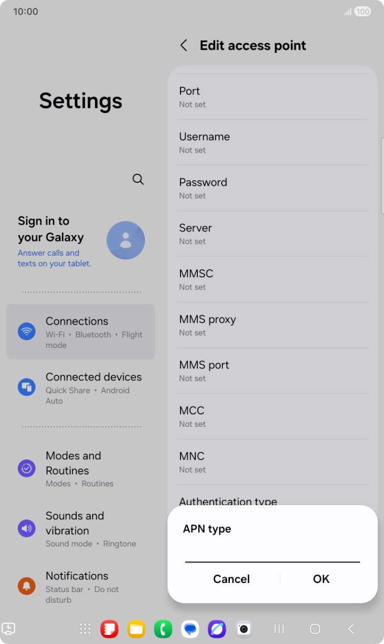 Key in default and press OK.