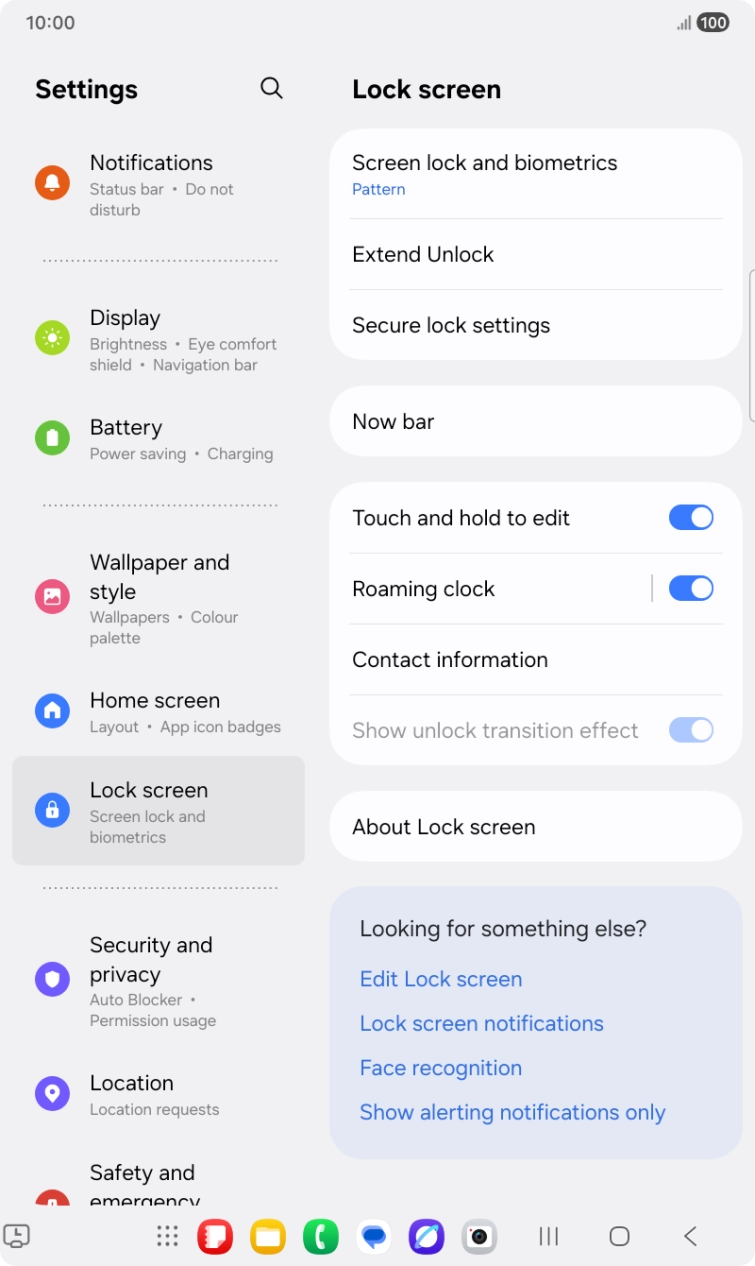 Press Screen lock and biometrics and key in the current lock code.
