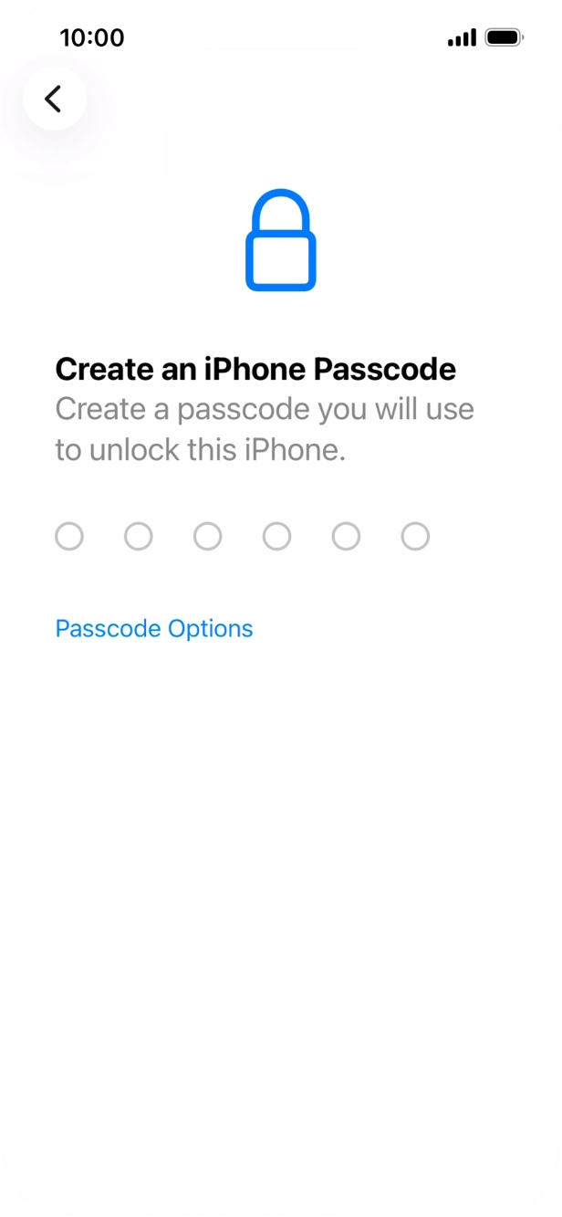 Press Passcode Options.