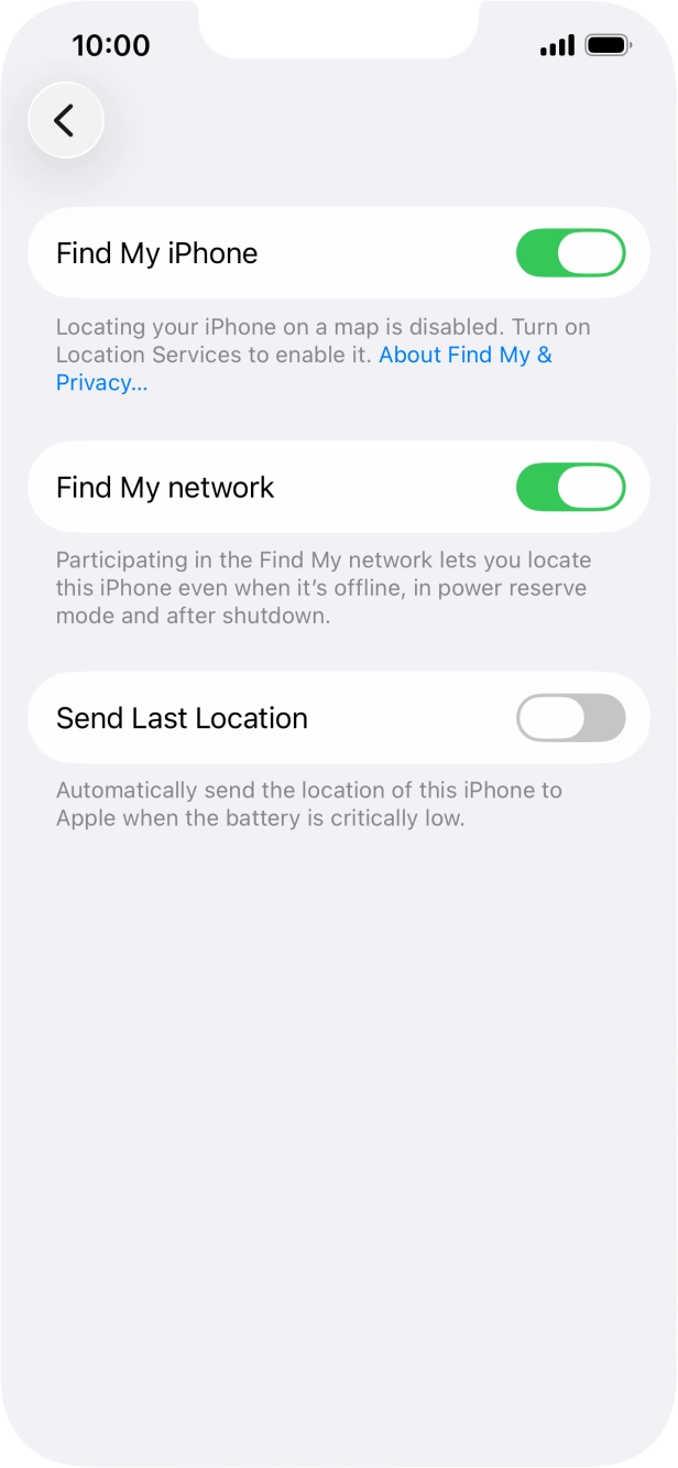 Press the indicator next to 