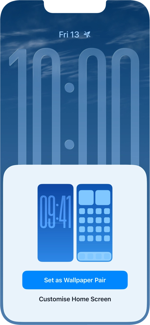 To use the same colour theme on the home screen, press Set as Wallpaper Pair.