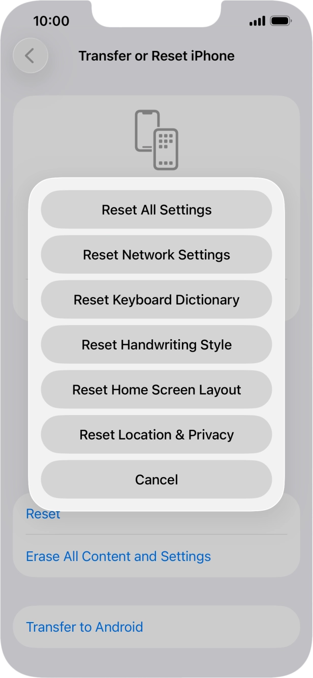 Press Reset All Settings.