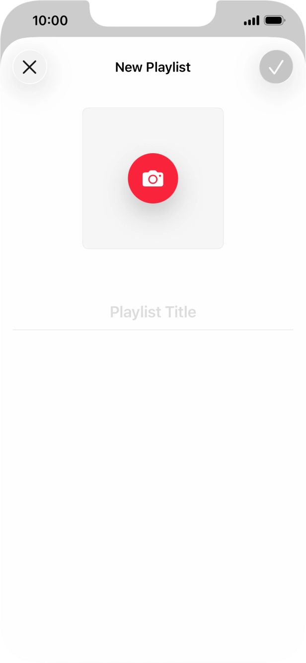 Press the text input field and key in a name for the playlist.