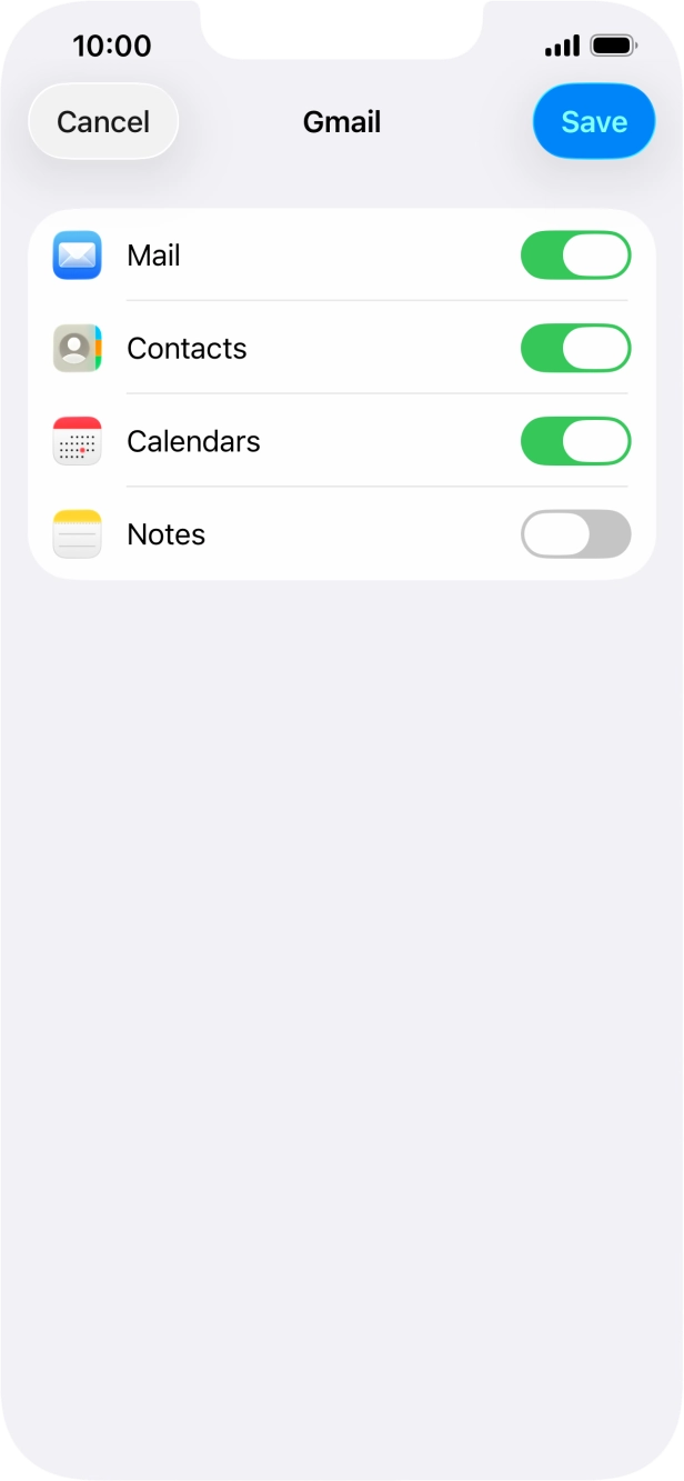 If this screen is displayed, your email account has been recognised and set up automatically. Follow the instructions on the screen to key in more information and finish setting up your phone.