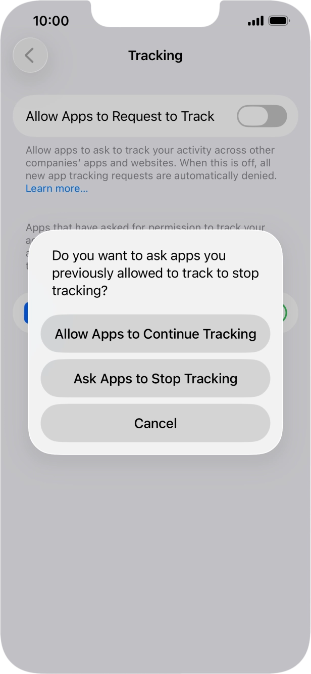 If you turn off the function, press the required setting.