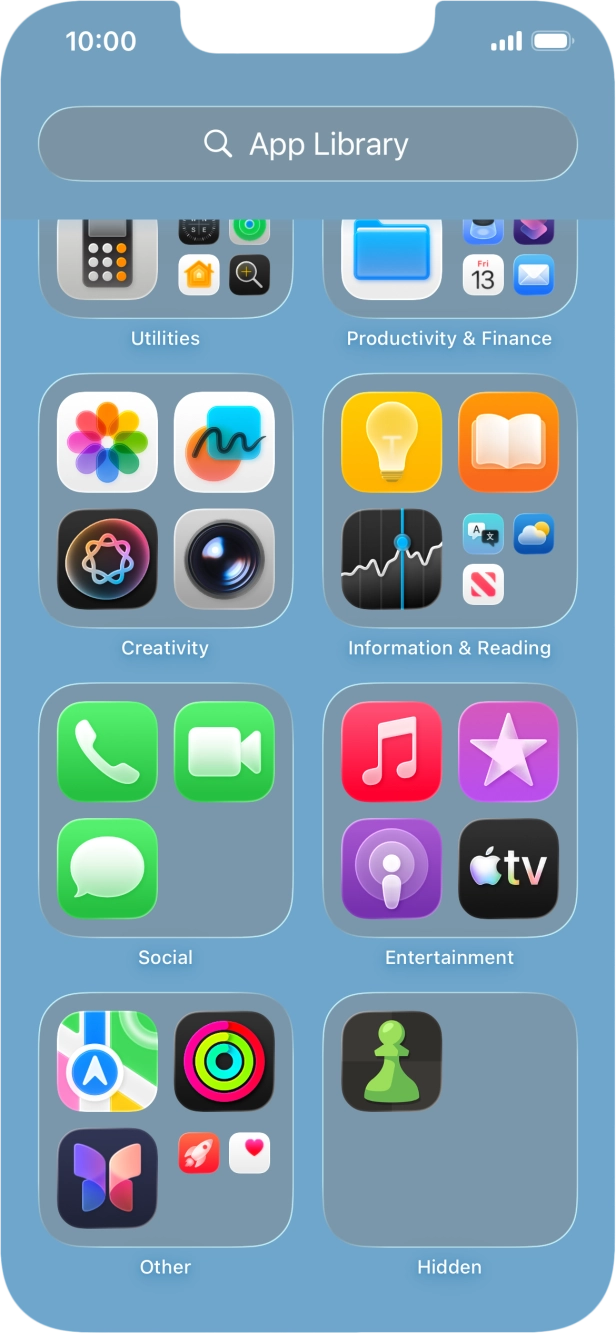 Press and hold the required app.