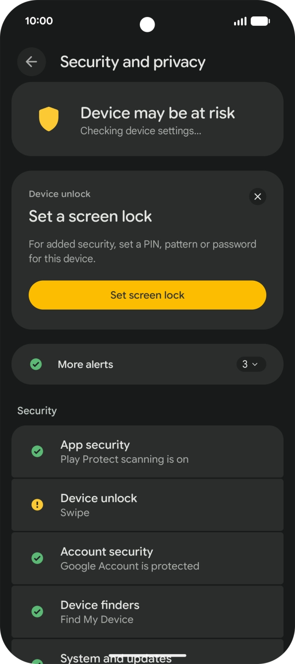 Press Device unlock.