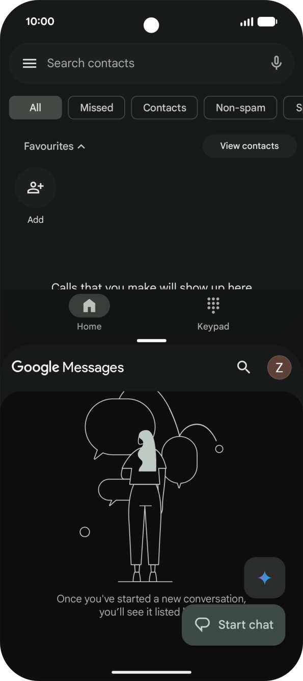 The applications are now shown in split screen view and you can use both applications at the same time.