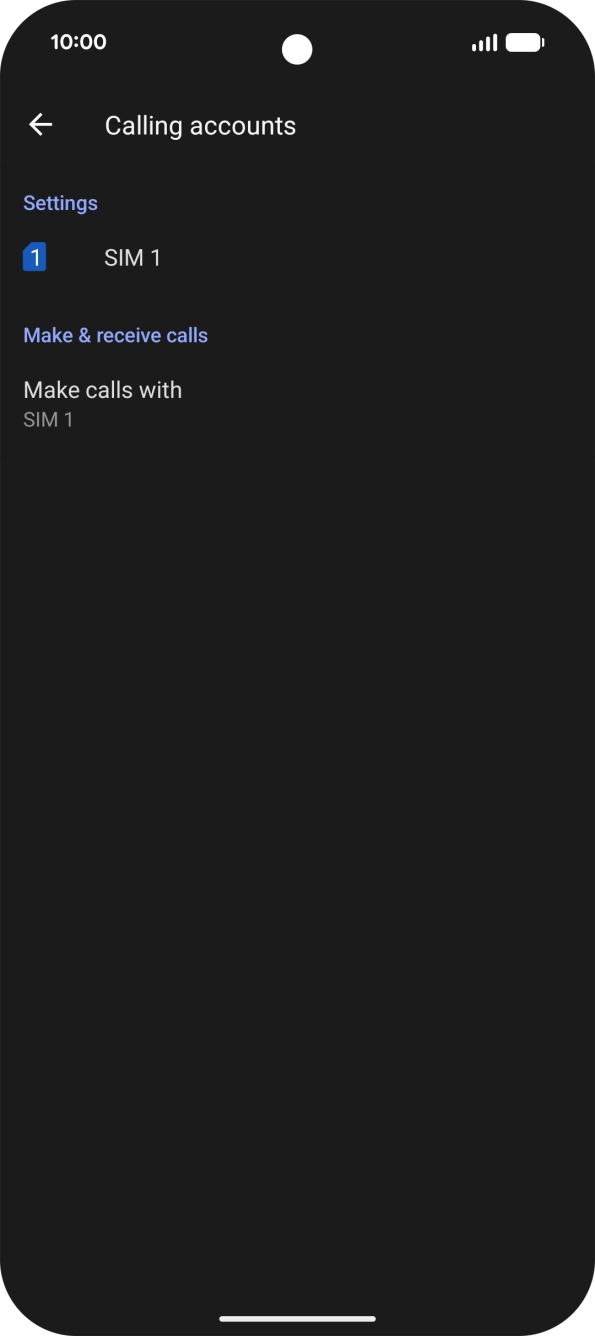 Press the name of the SIM.