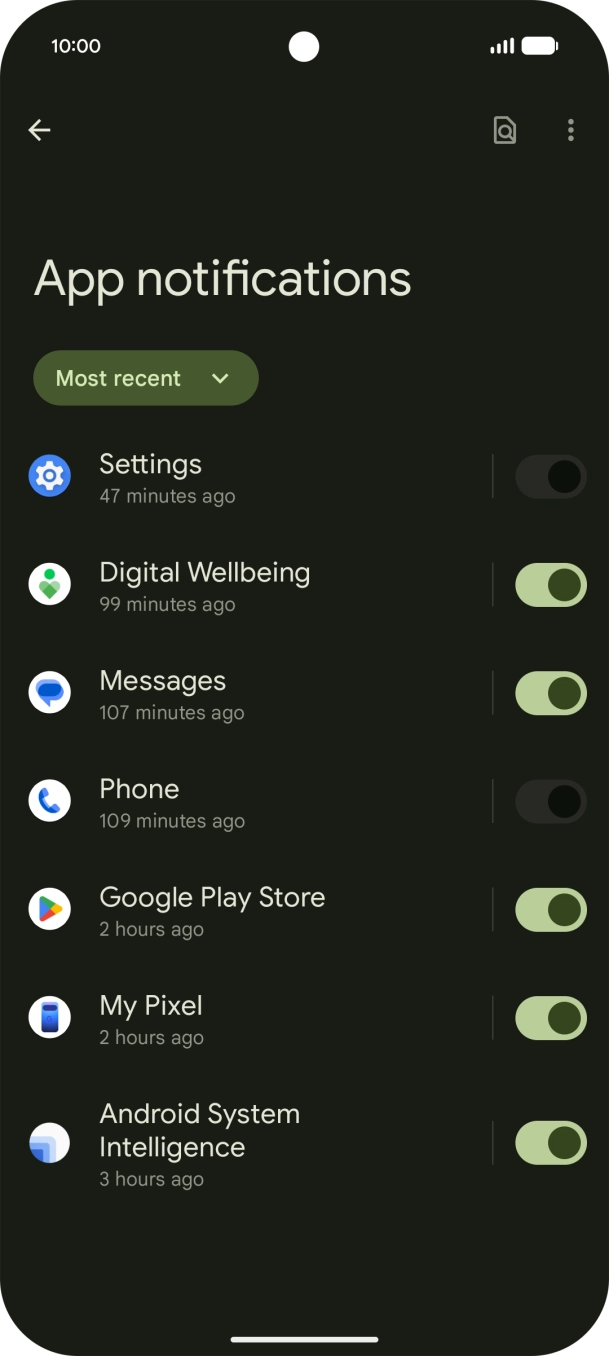 Press the drop down list.