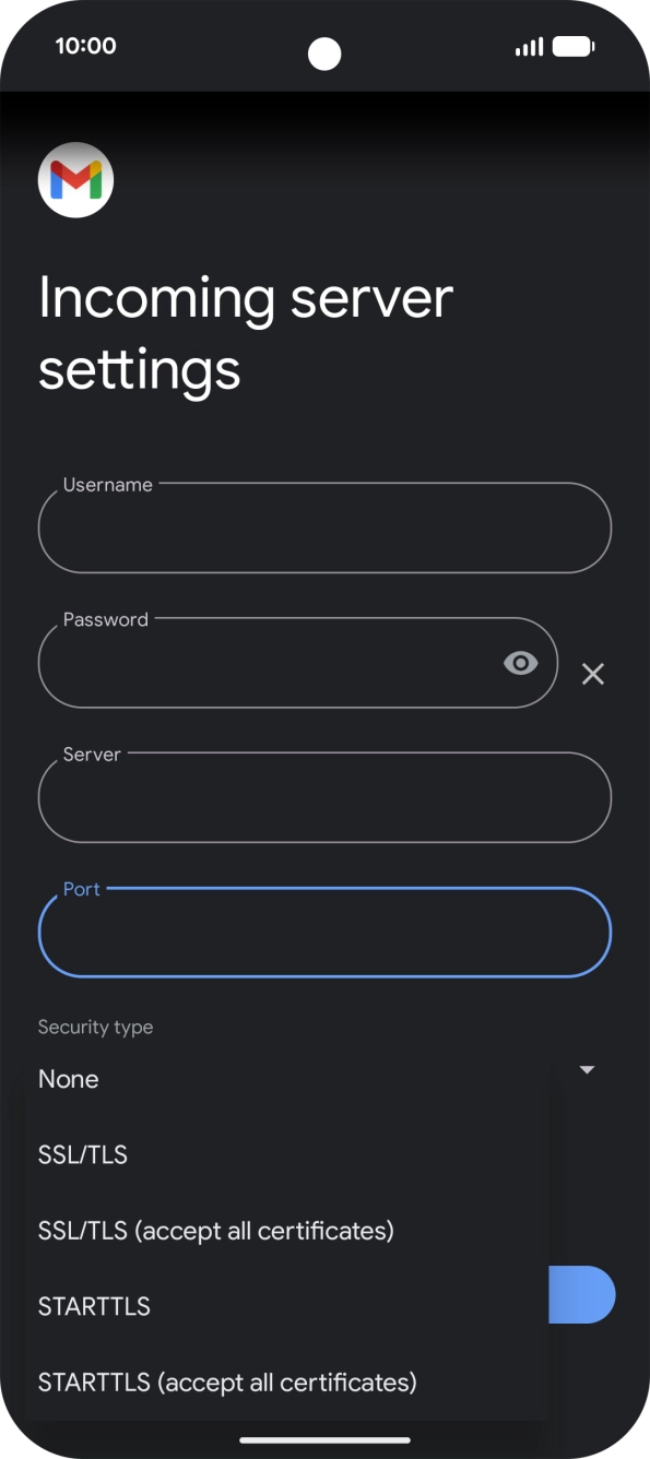 Press SSL/TLS.